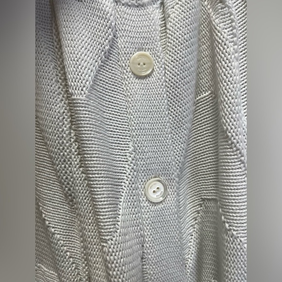 Escada white sweater cardigan 100% cotton | size Large - Picture 3 of 6
